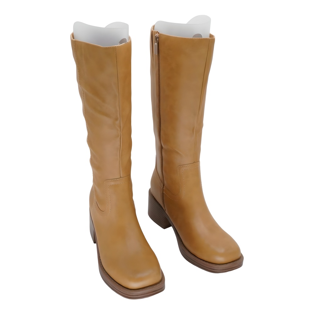 Wild Pair Womens Warblerr Riggs Boot Square Toe Mid Calf Banana Brown Size 7M